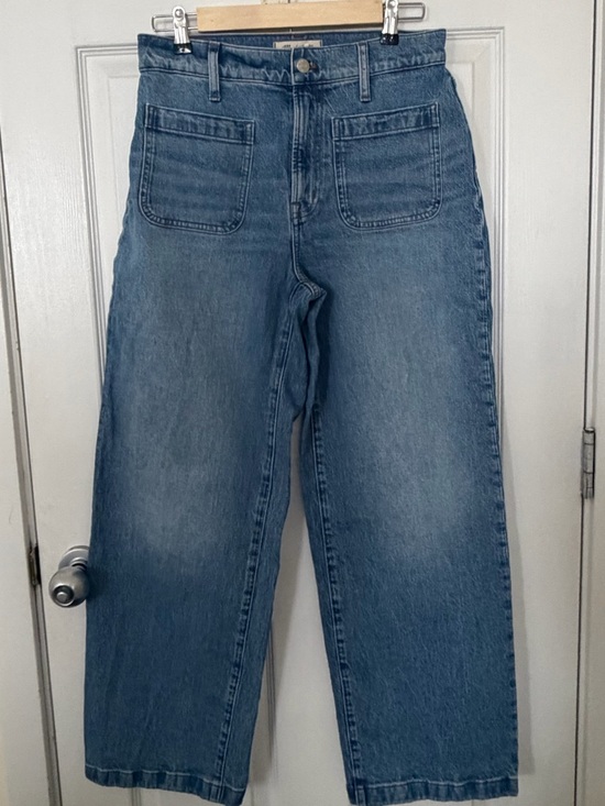 Madewell Jeans - The Emmett Wide Leg in Lakecourt Wash Patch Pocket - Picture 2 of 5